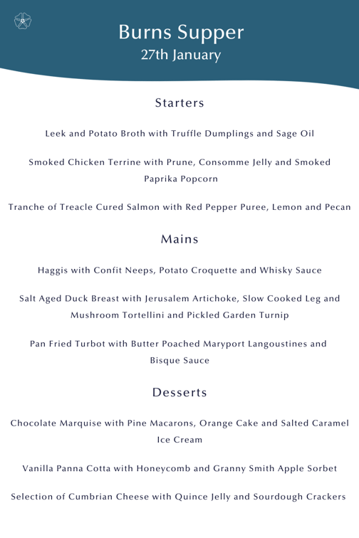 Burns Night Menu